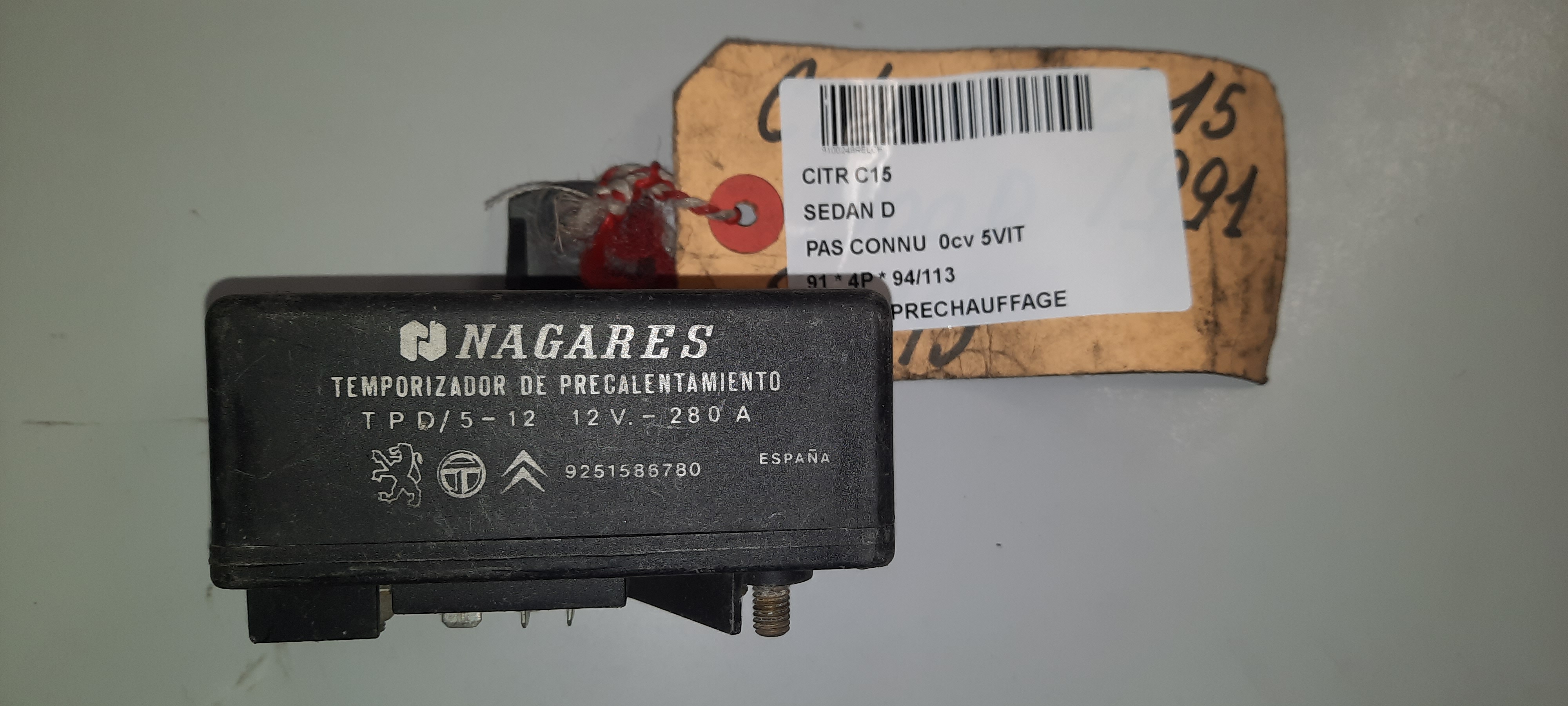 GLOEIRELAIS Citroen C15