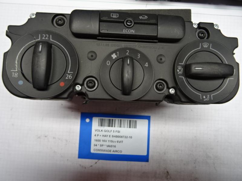 BEDIENINGSPANEEL AIRCO Vw GOLF V 11/03 - 08