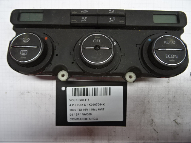 COMMANDE D&#039;AIRCO Vw GOLF V 11/03 - 08