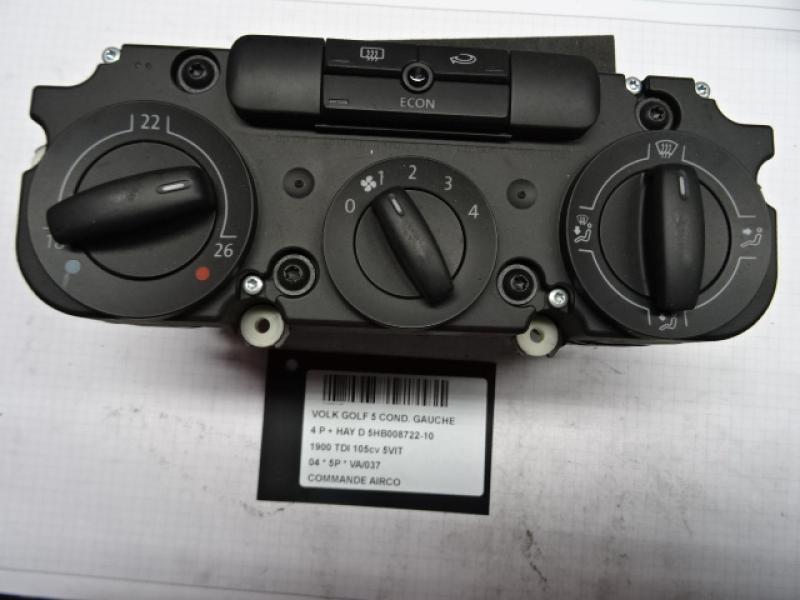 COMMANDE D'AIRCO Vw GOLF V 11/03 - 08