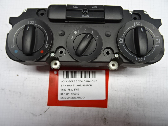 BEDIENINGSPANEEL AIRCO Vw GOLF V 11/03 - 08