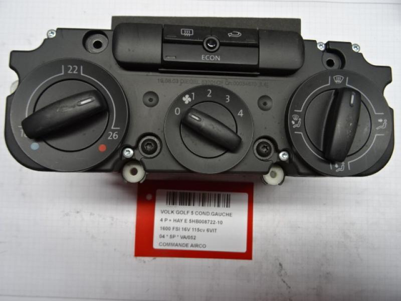 COMMANDE D'AIRCO Vw GOLF V 11/03 - 08