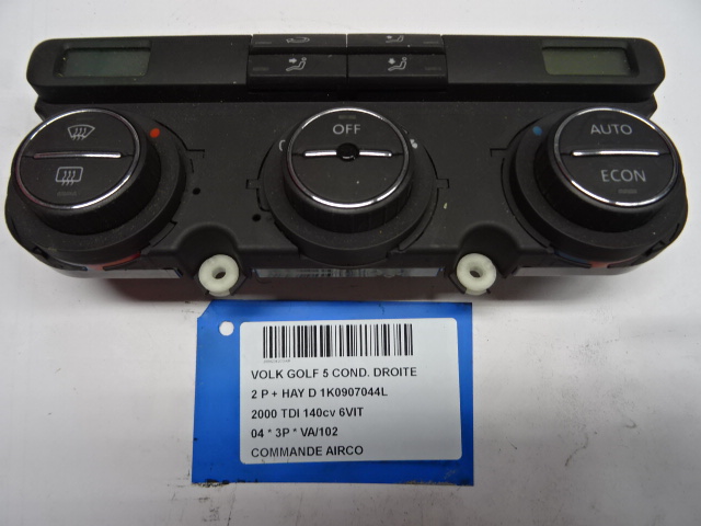 COMMANDE D&#039;AIRCO Vw GOLF V 11/03 - 08