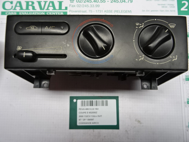 BEDIENINGSPANEEL AIRCO Peugeot 406 -5/99