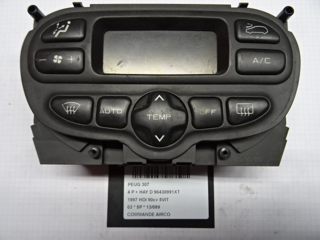 BEDIENINGSPANEEL AIRCO Peugeot 307 8/00 - 6/05