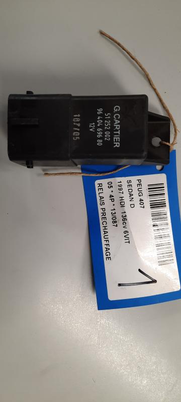 VOORGLOEI RELAIS Peugeot 407 5/2004+