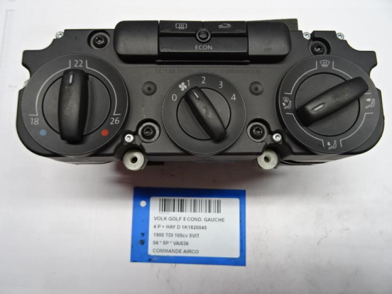 BEDIENINGSPANEEL AIRCO Vw GOLF V 11/03 - 08