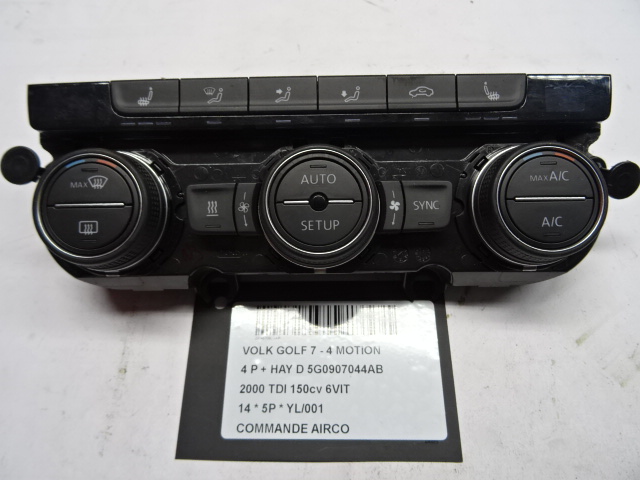 BEDIENINGSPANEEL AIRCO Vw GOLF VII 11/12 - 17