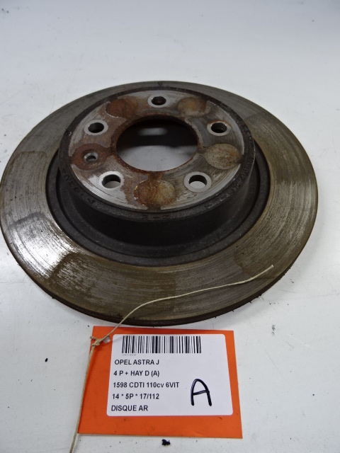 REMSCHIJF ACHTER Opel ASTRA J 10 - 15 5P/D
