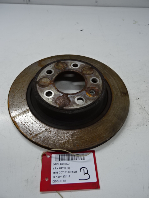 REMSCHIJF ACHTER Opel ASTRA J 10 - 15 5P/D