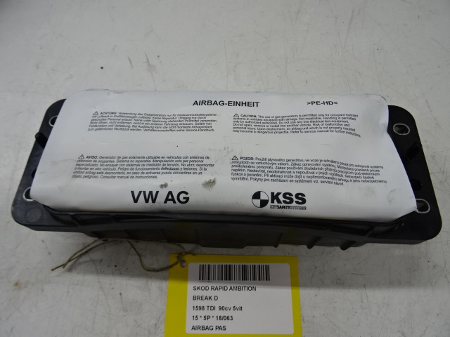 AIRBAG PASSAGER Skoda RAPID 12/12 - 5/17