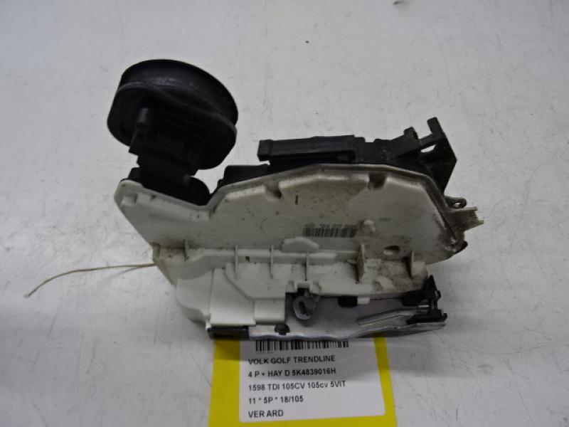 VERGRENDELING ACHTER RECHTS Vw GOLF VI 11/08 - 13