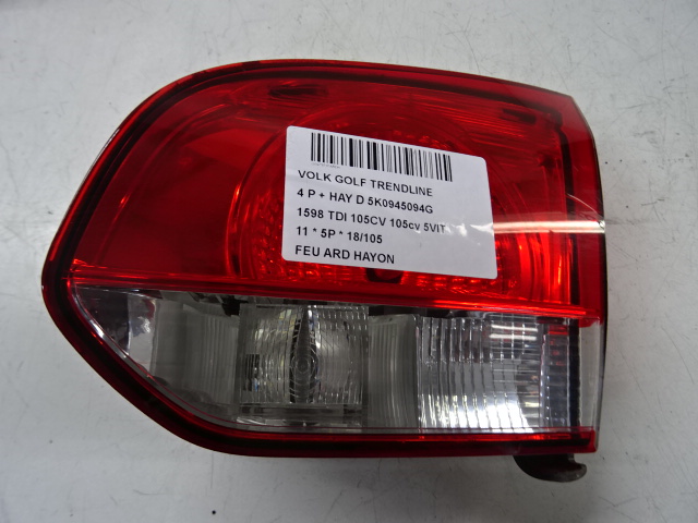 FEU ARRIERE DROIT DE HAYON Vw GOLF VI 11/08 - 13