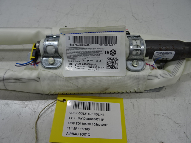 AIRBAG DE TOIT COTE GAUCHE Vw GOLF VI 11/08 - 13