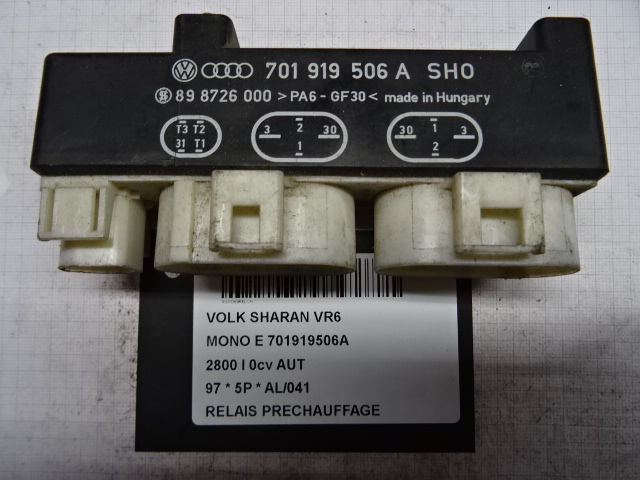 GLOEIRELAIS Vw SHARAN (1) 95 - 4/00