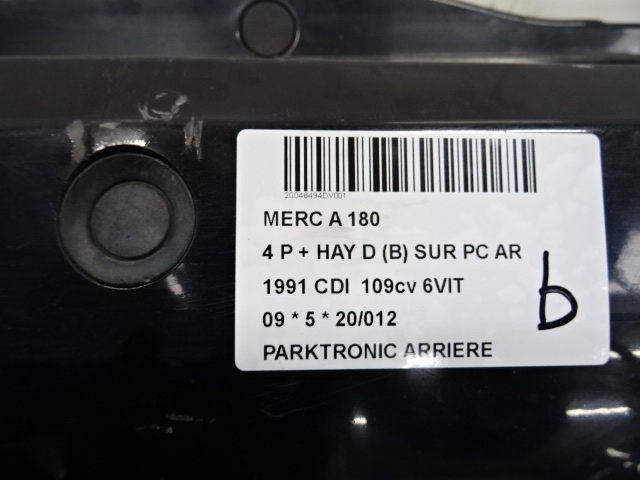 PARKTRONIC ARRIERE Mercedes-Benz A W169 5/2008-2012