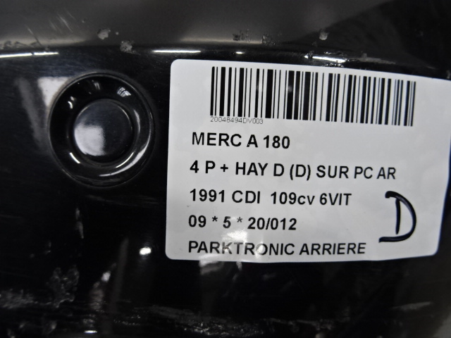 PARKTRONIC ARRIERE Mercedes-Benz A W169 5/2008-2012