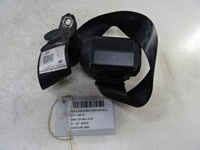 CEINTURE ARRIERE DROITE Vw POLO (6R) 6/09 - 4/14