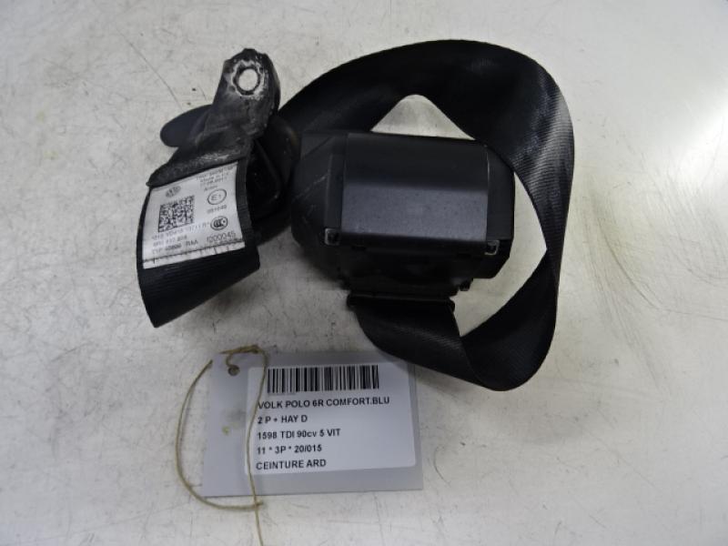 REAR SEATBELT RIGHT Vw POLO (6R) 6/09 - 4/14