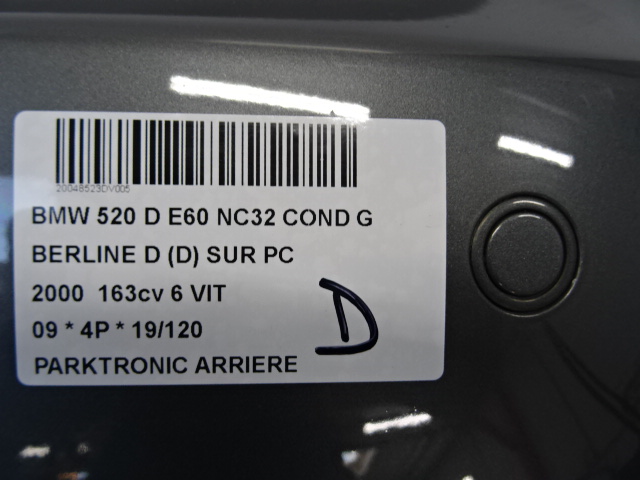 PARKTRONIC ARRIERE Bmw 5 E60 09/03 - 03/10