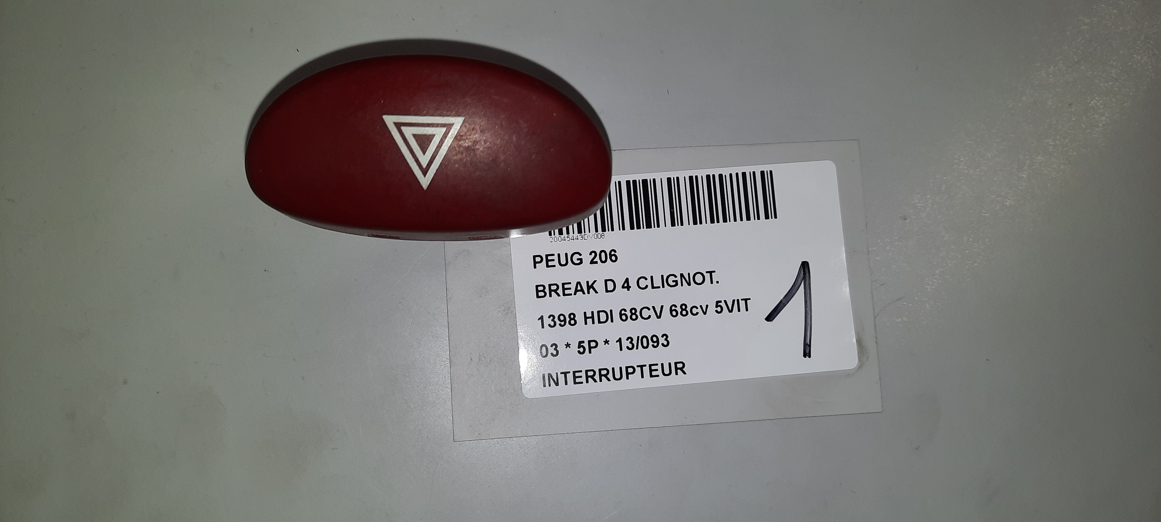 SCHAKELAAR Peugeot 206 - 2/09