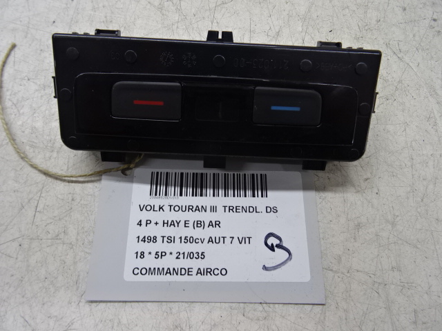 BEDIENINGSPANEEL AIRCO Vw TOURAN 09/15+
