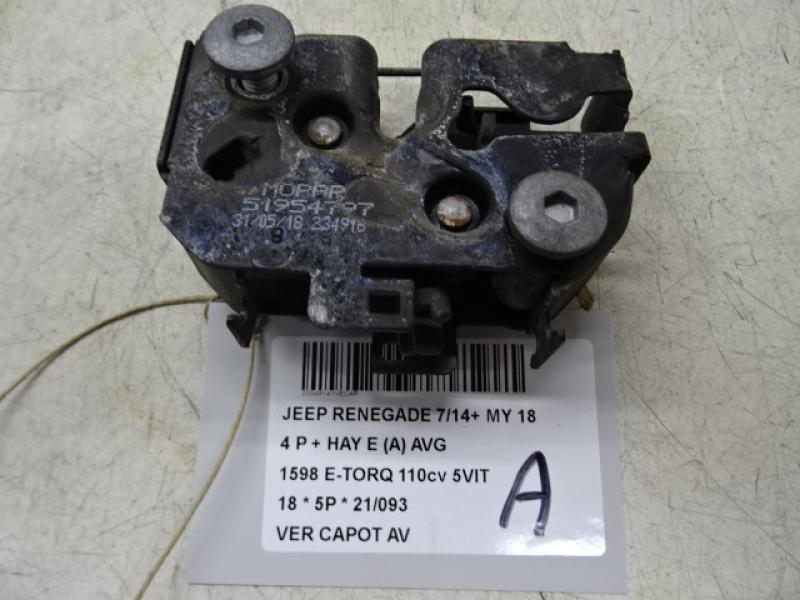 VERGRENDELING MOTORKAP Jeep RENEGADE (1) 7/14 - 9/2018