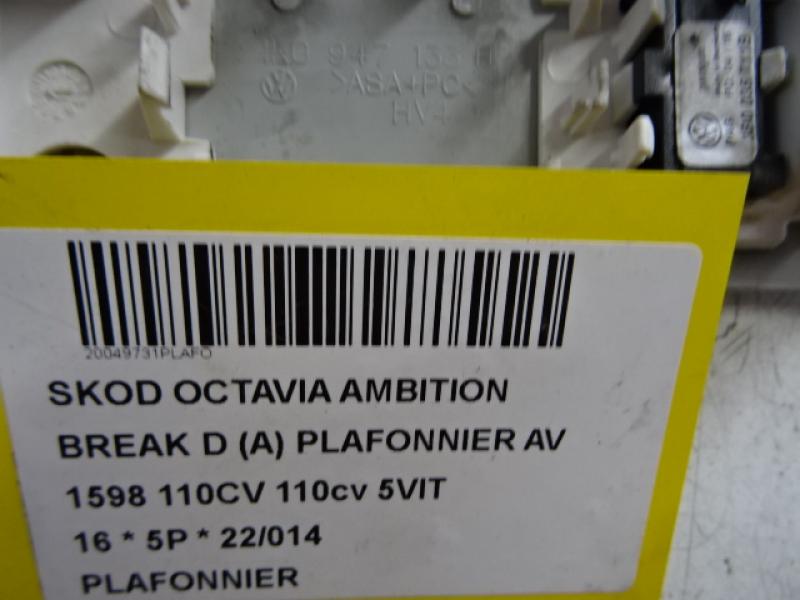 BINNENVERLICHTING Skoda OCTAVIA (5E) 11/12 - 3/17