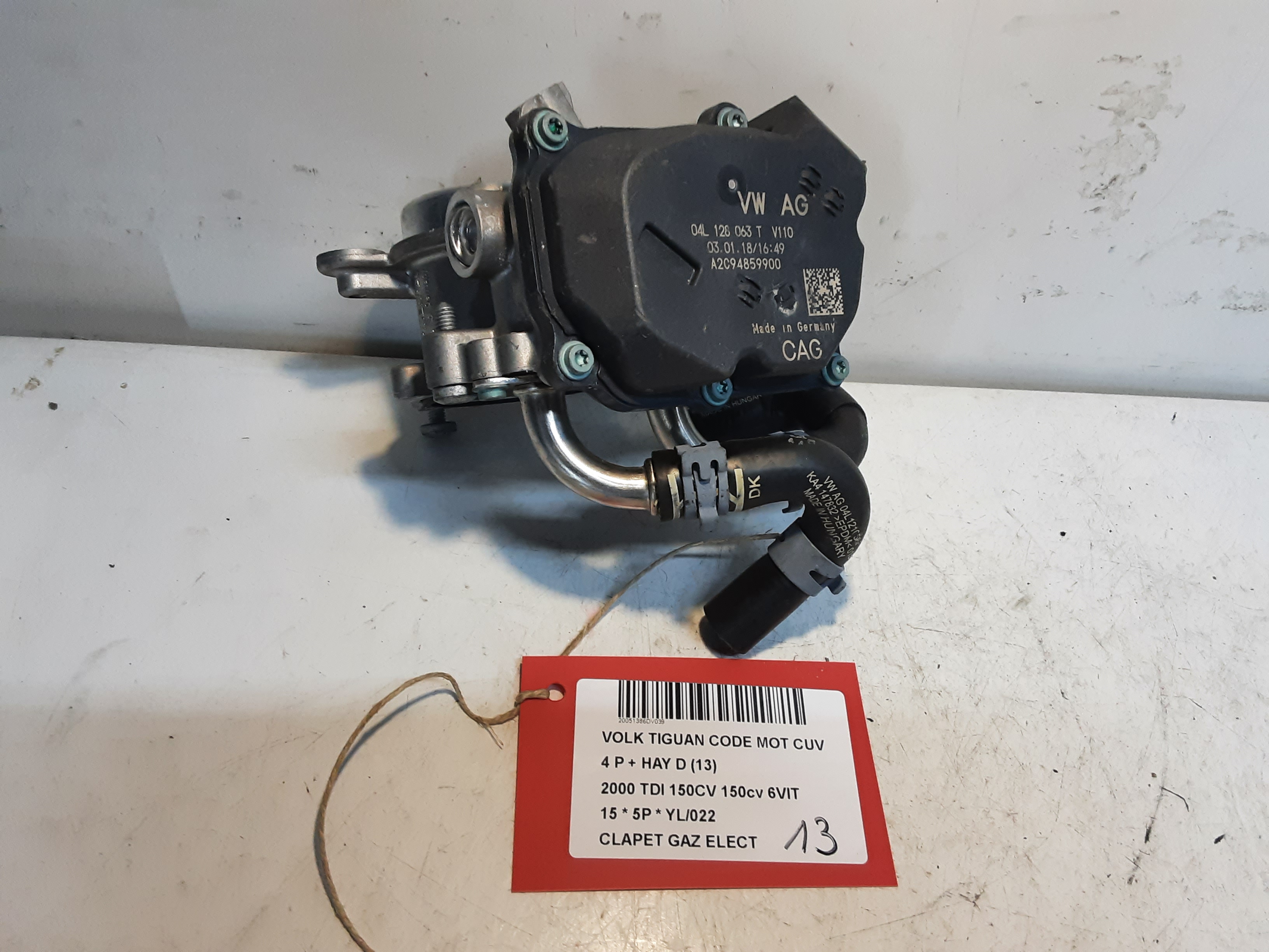 CLAPET DE GAZ ELECTRIQUE Vw TIGUAN (2) 07/11 - 16