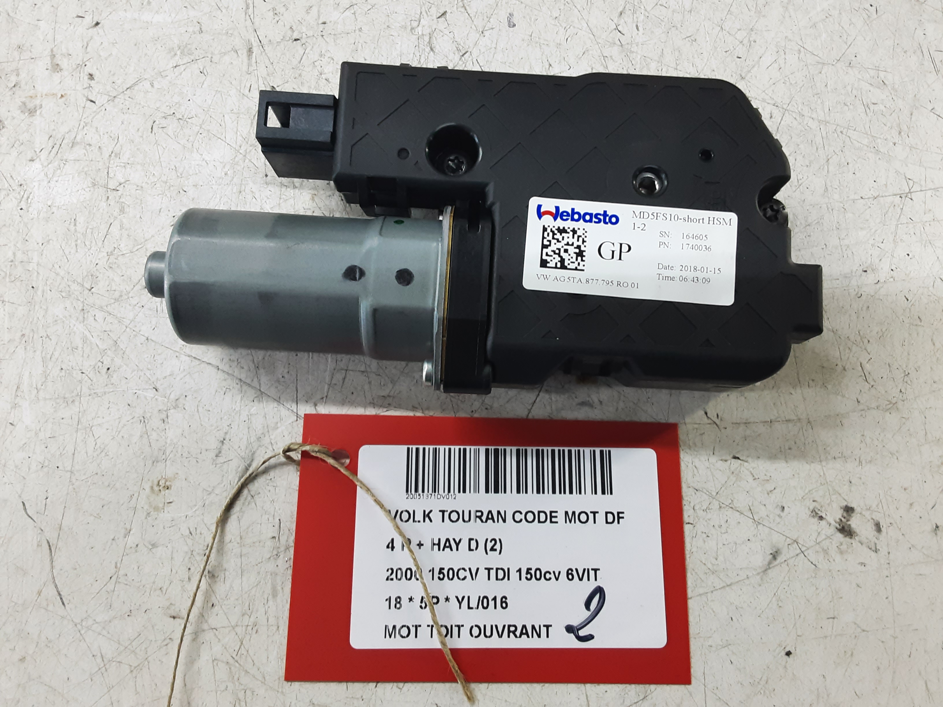 MOTOR SCHUIFDAK Vw TOURAN 09/15+