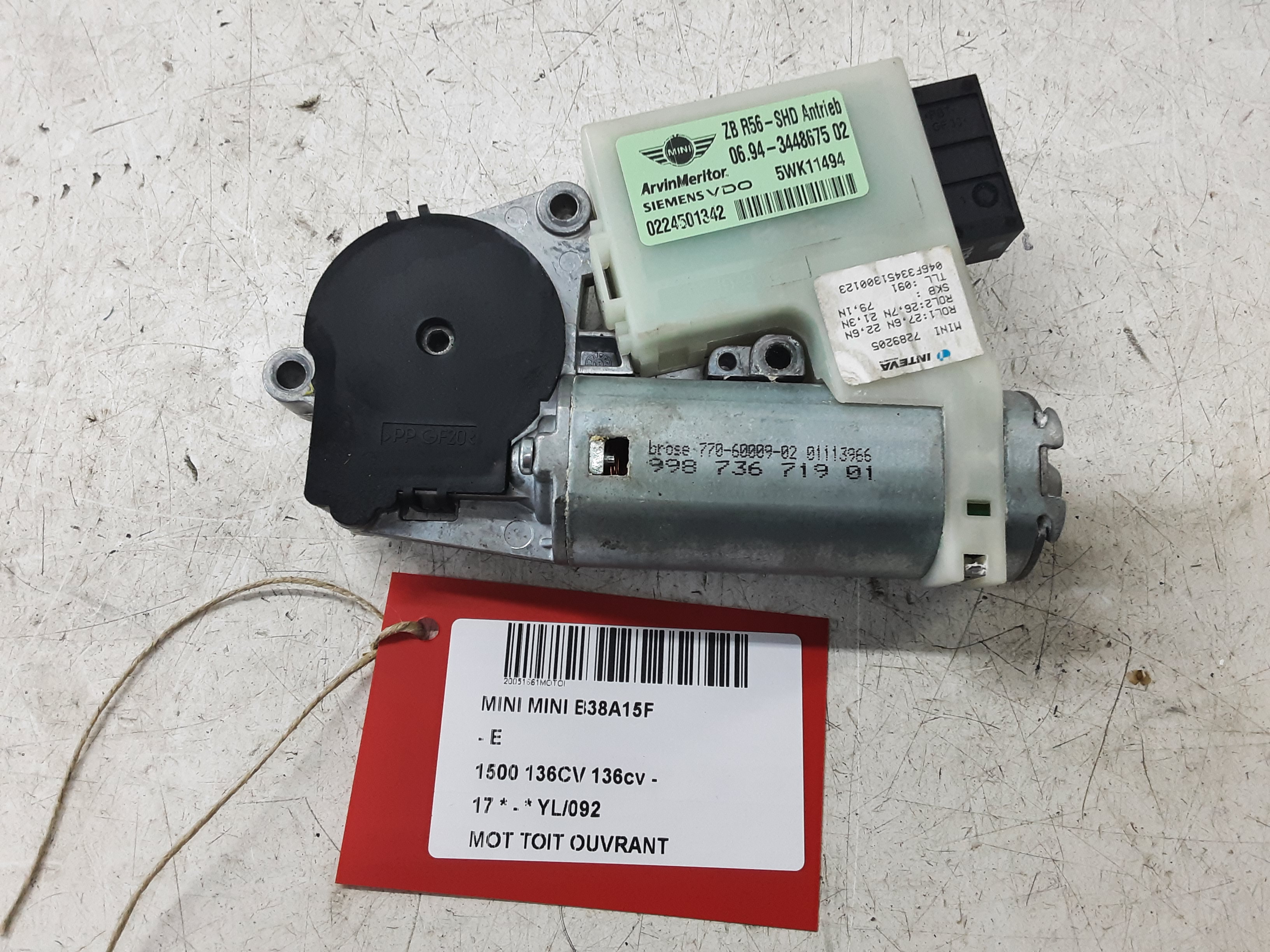 MOTOR SCHUIFDAK Mini F55 5-portes : 07/14 &gt;