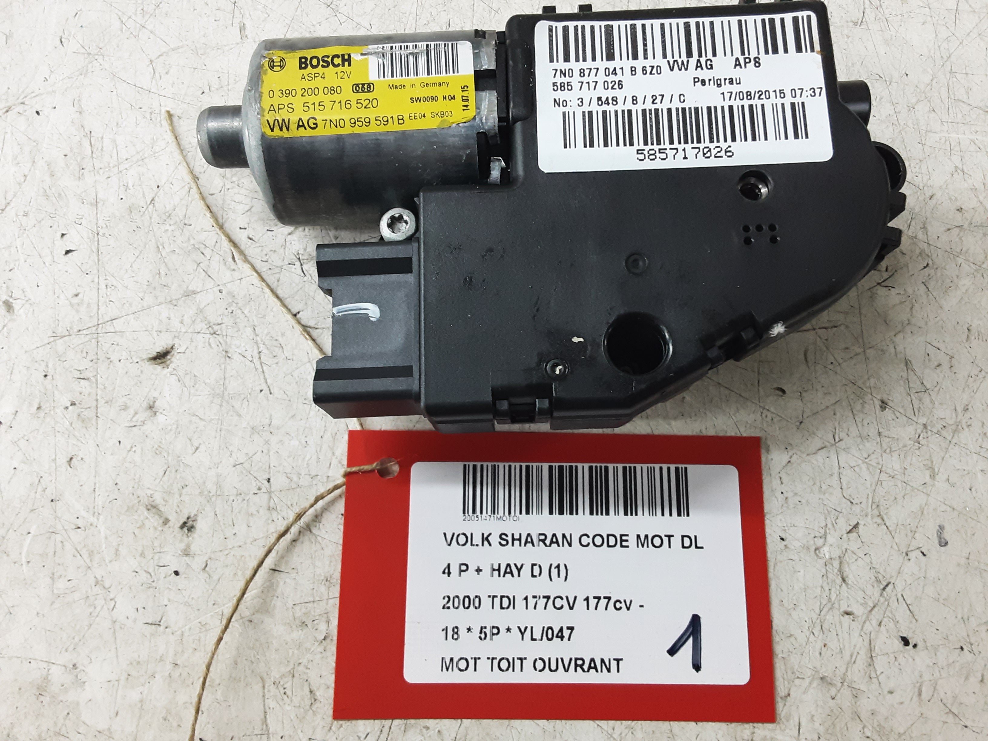 MOTOR SCHUIFDAK Vw SHARAN (3) FaceLift 7/15 +