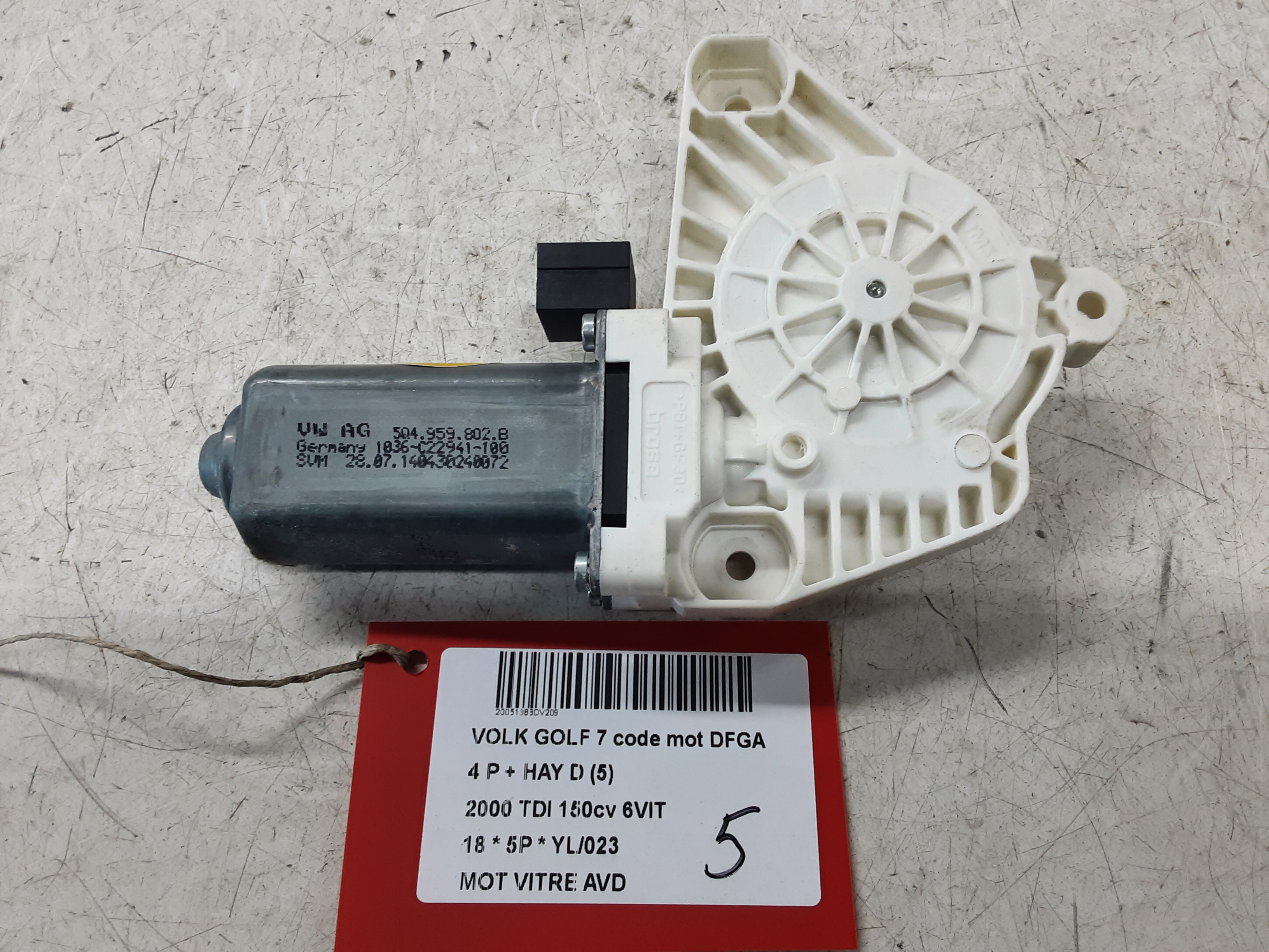 MOTOR RUITMECHANISME VOOR RECHTS Vw GOLF VII 1/17 - 2/20 FaceLift