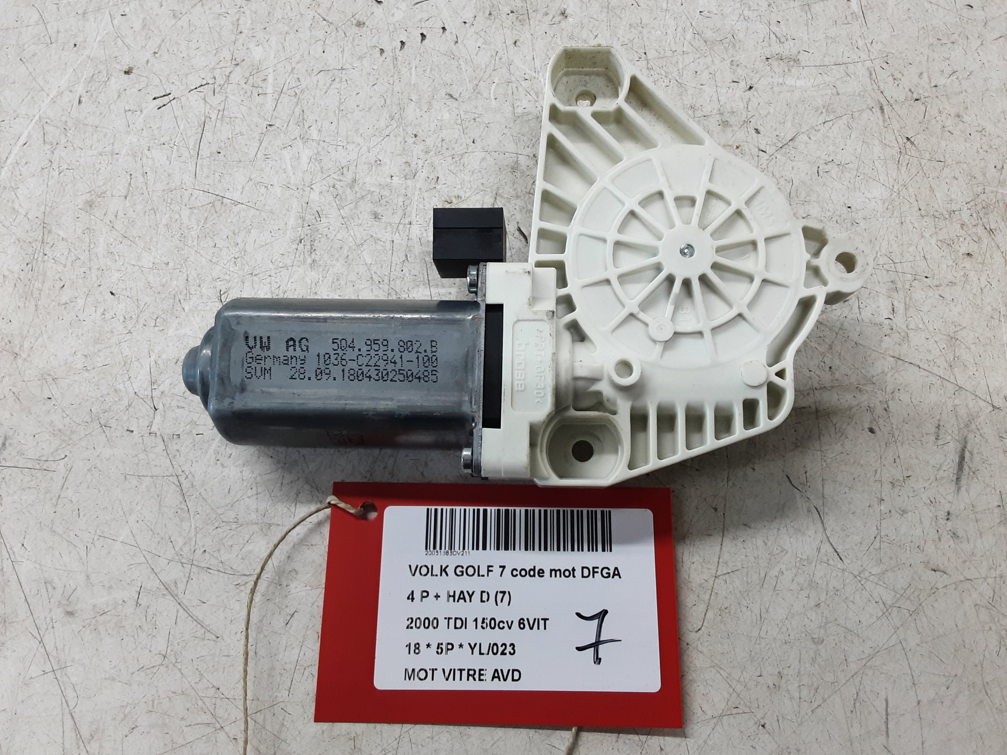 MOTOR RUITMECHANISME VOOR RECHTS Vw GOLF VII 1/17 - 2/20 FaceLift
