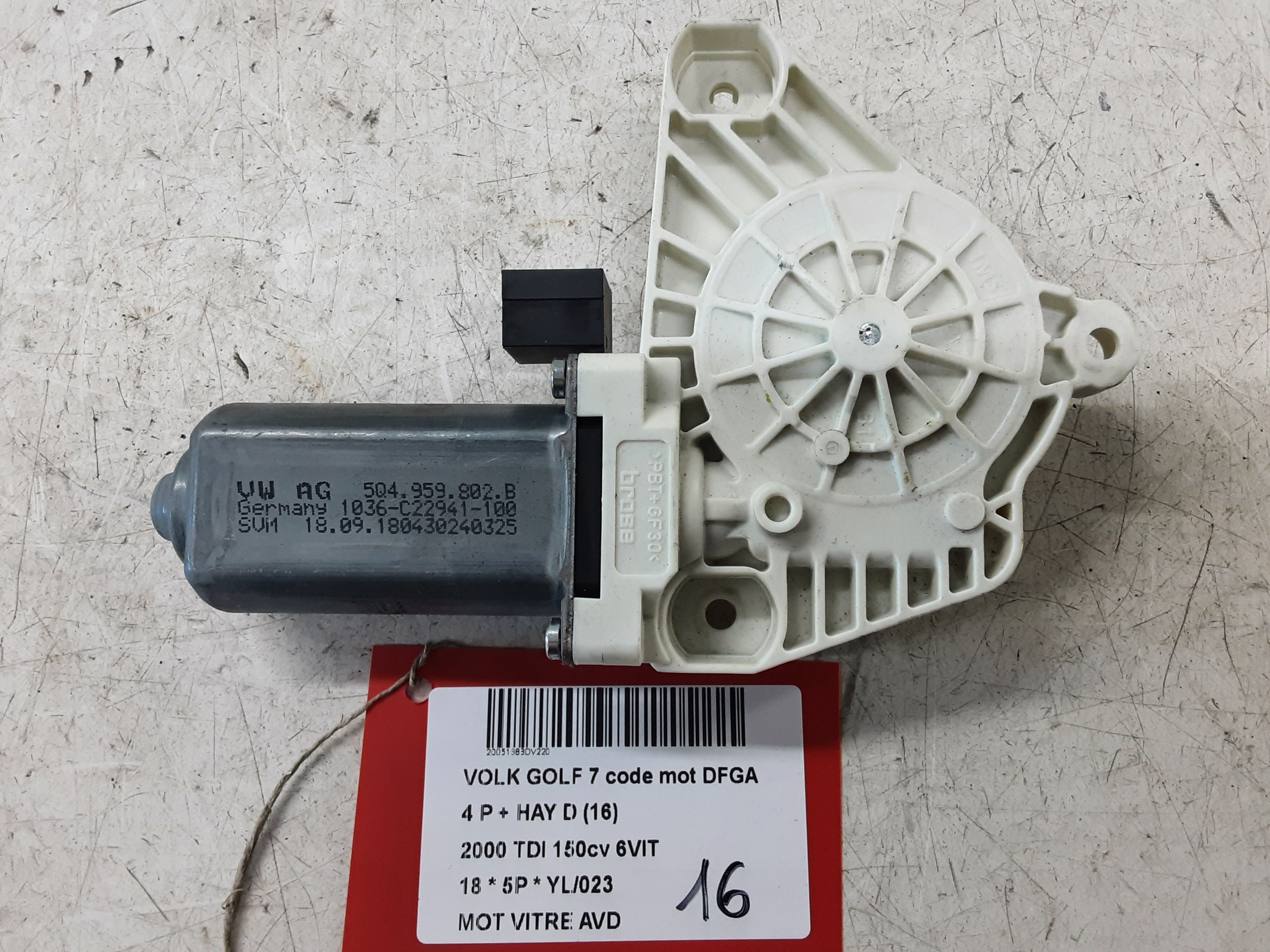 MOTOR RUITMECHANISME VOOR RECHTS Vw GOLF VII 1/17 - 2/20 FaceLift