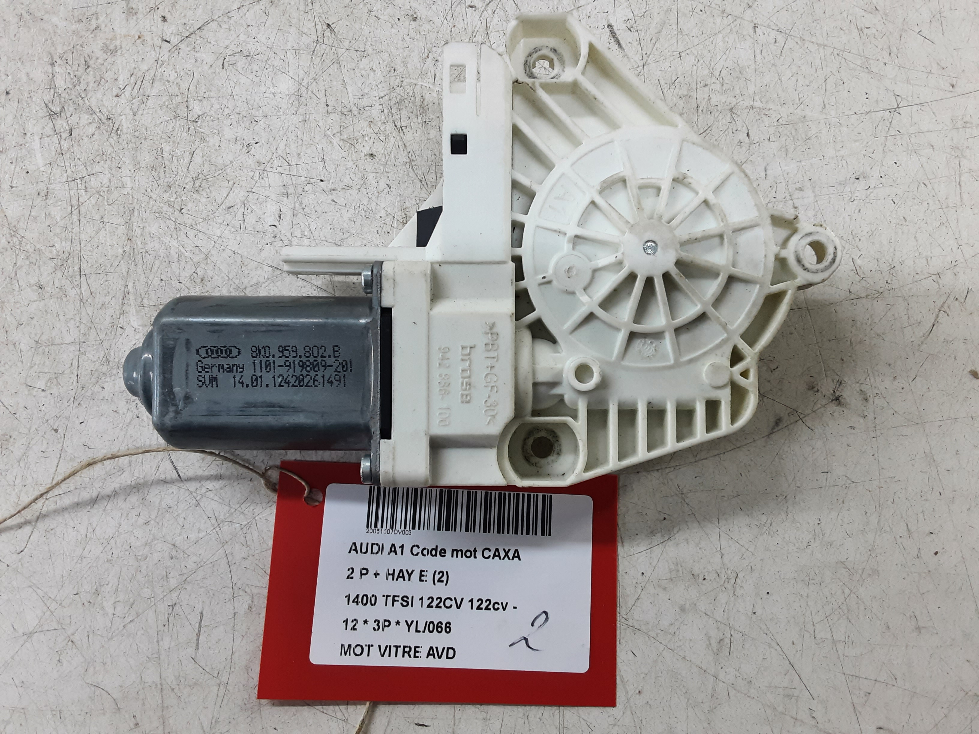 MOTOR RUITMECHANISME VOOR RECHTS Audi A1 10-14