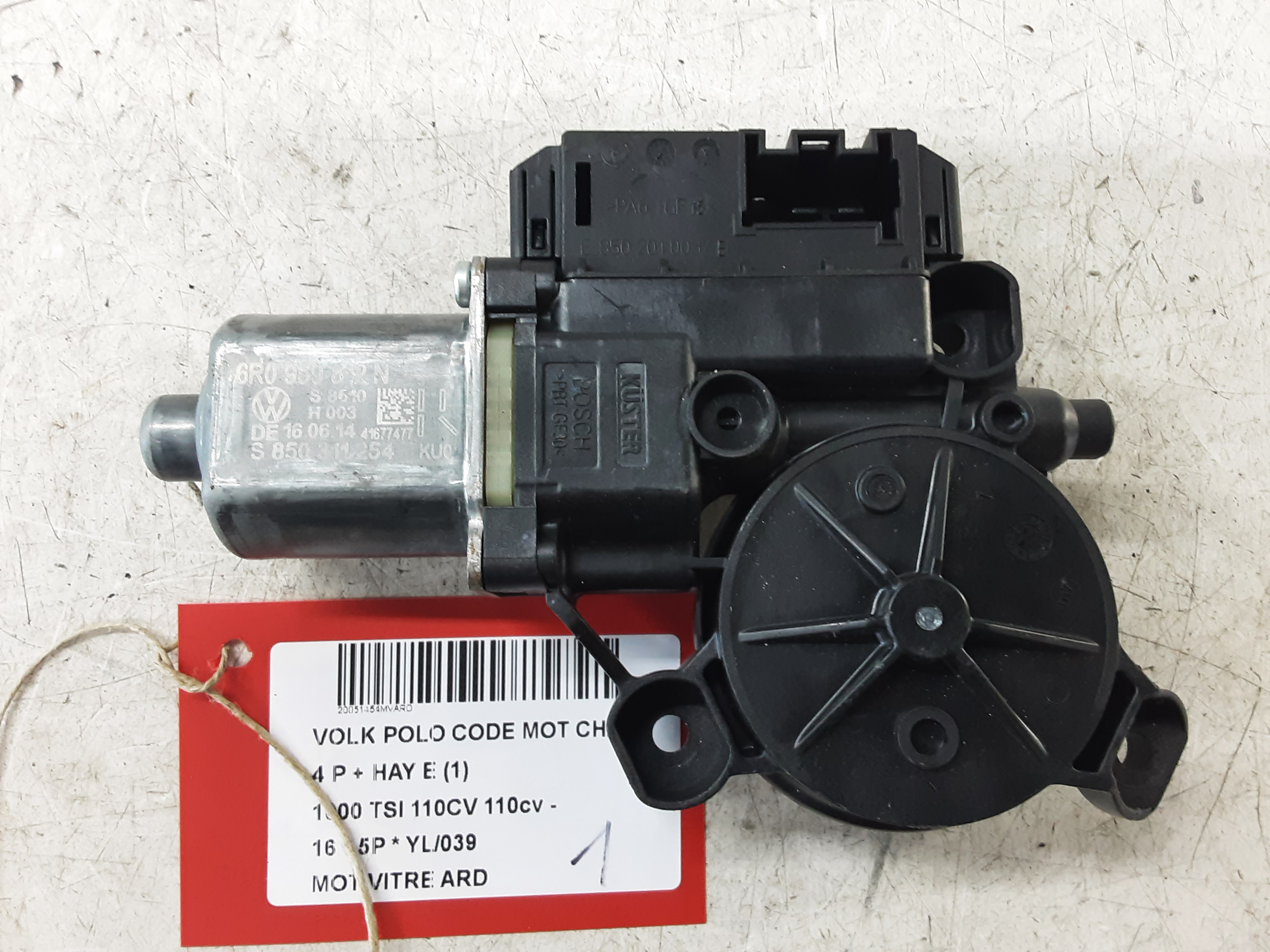 MOTOR RUITMECHANISME ACHTER RECHTS Vw POLO (6R) FaceLift 5/14 - 17