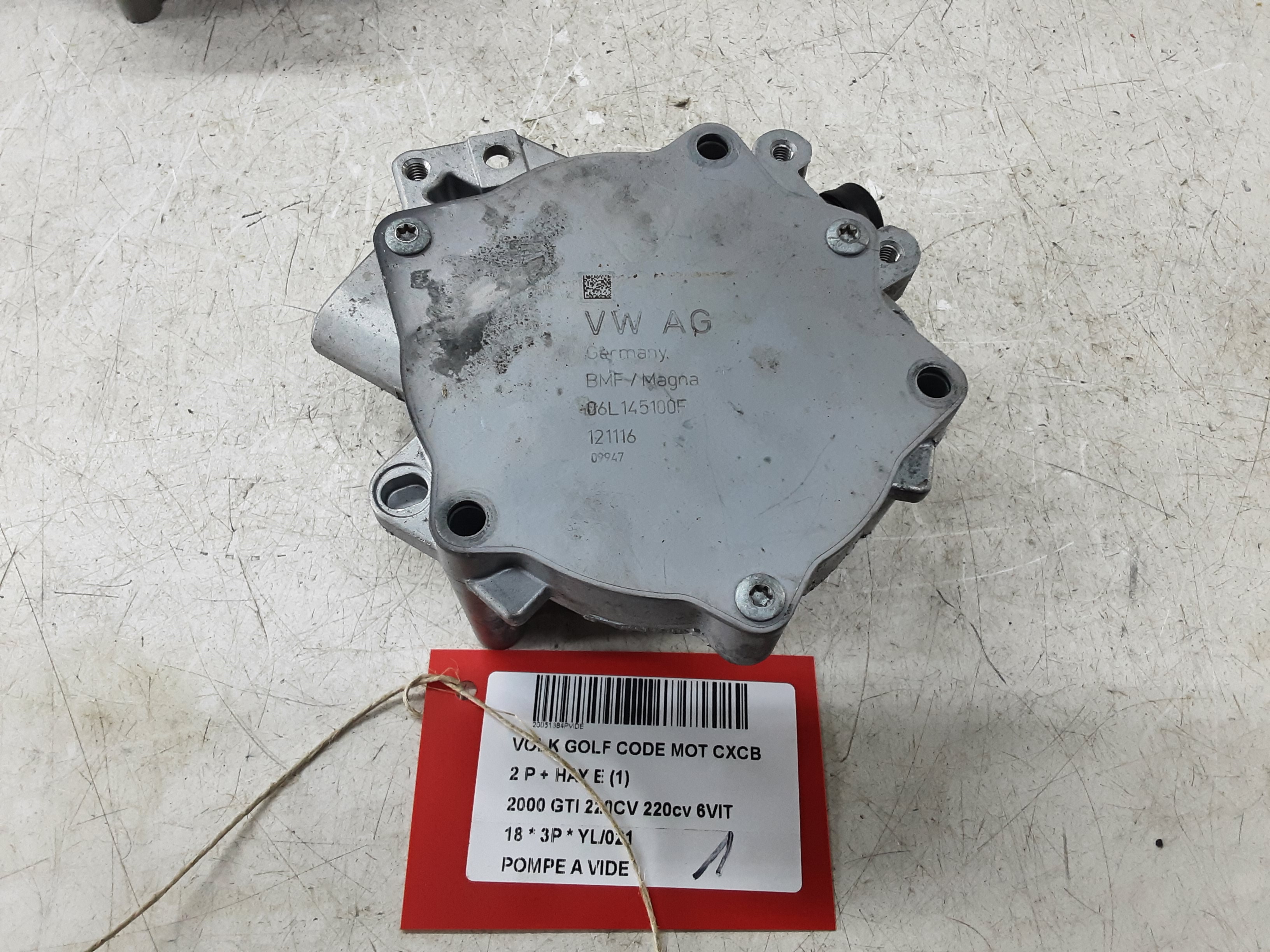 POMPE A VIDE Vw GOLF VII 1/17 - 2/20 FaceLift