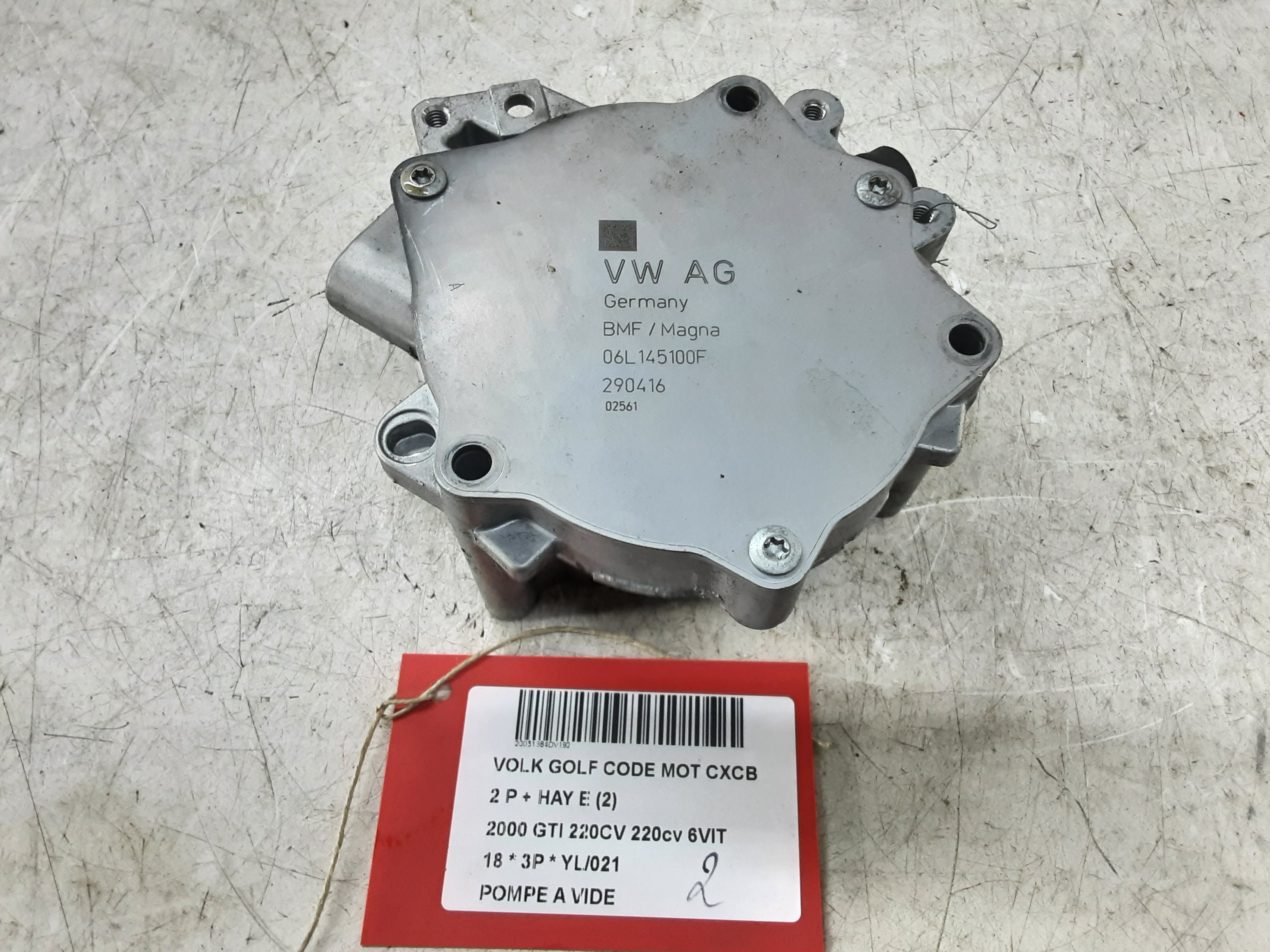 POMPE A VIDE Vw GOLF VII 1/17 - 2/20 FaceLift