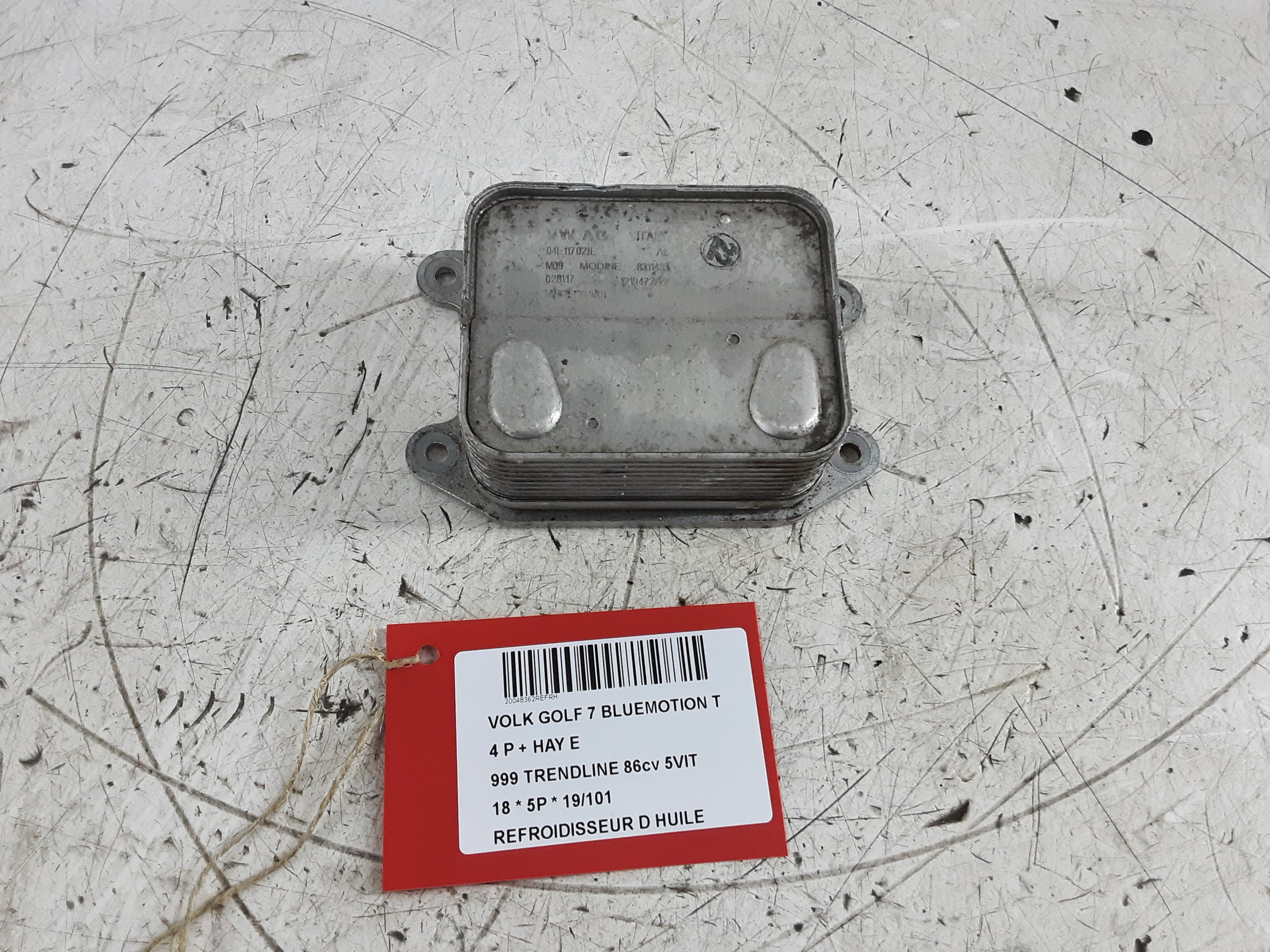 REFROIDISSEUR D&#039;HUILE Vw GOLF VII 1/17 - 2/20 FaceLift