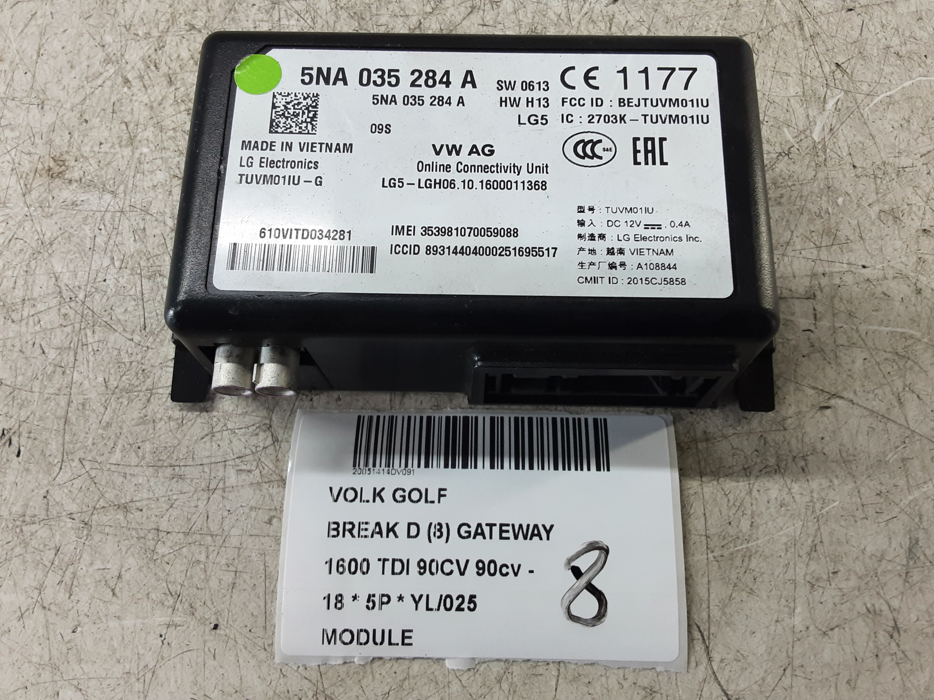MODULE Vw GOLF VII 1/17 - 2/20 FaceLift