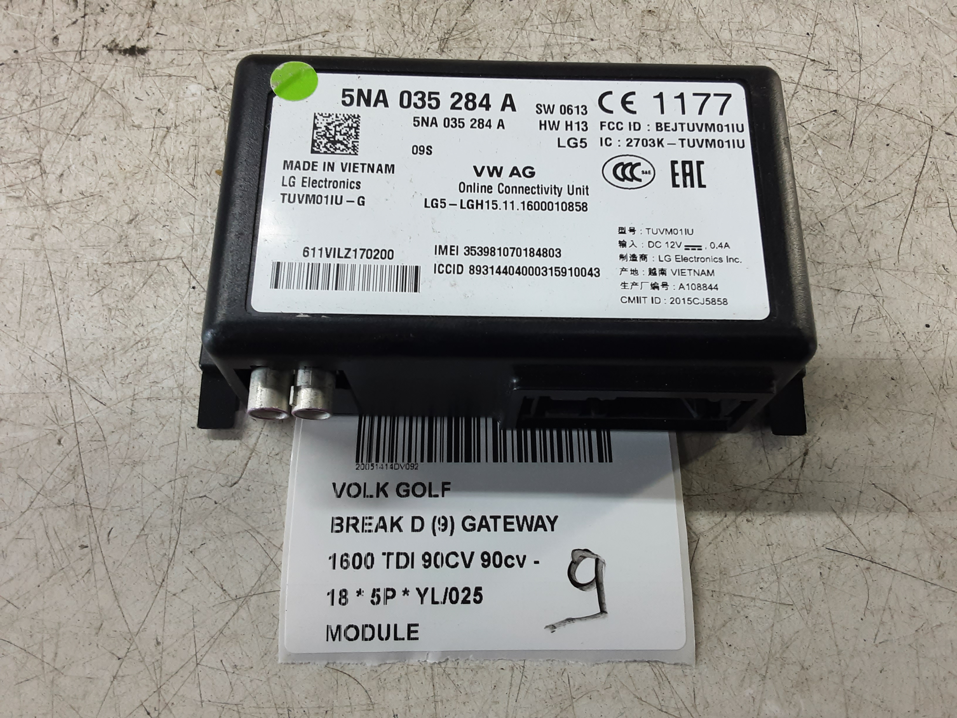 MODULE Vw GOLF VII 1/17 - 2/20 FaceLift