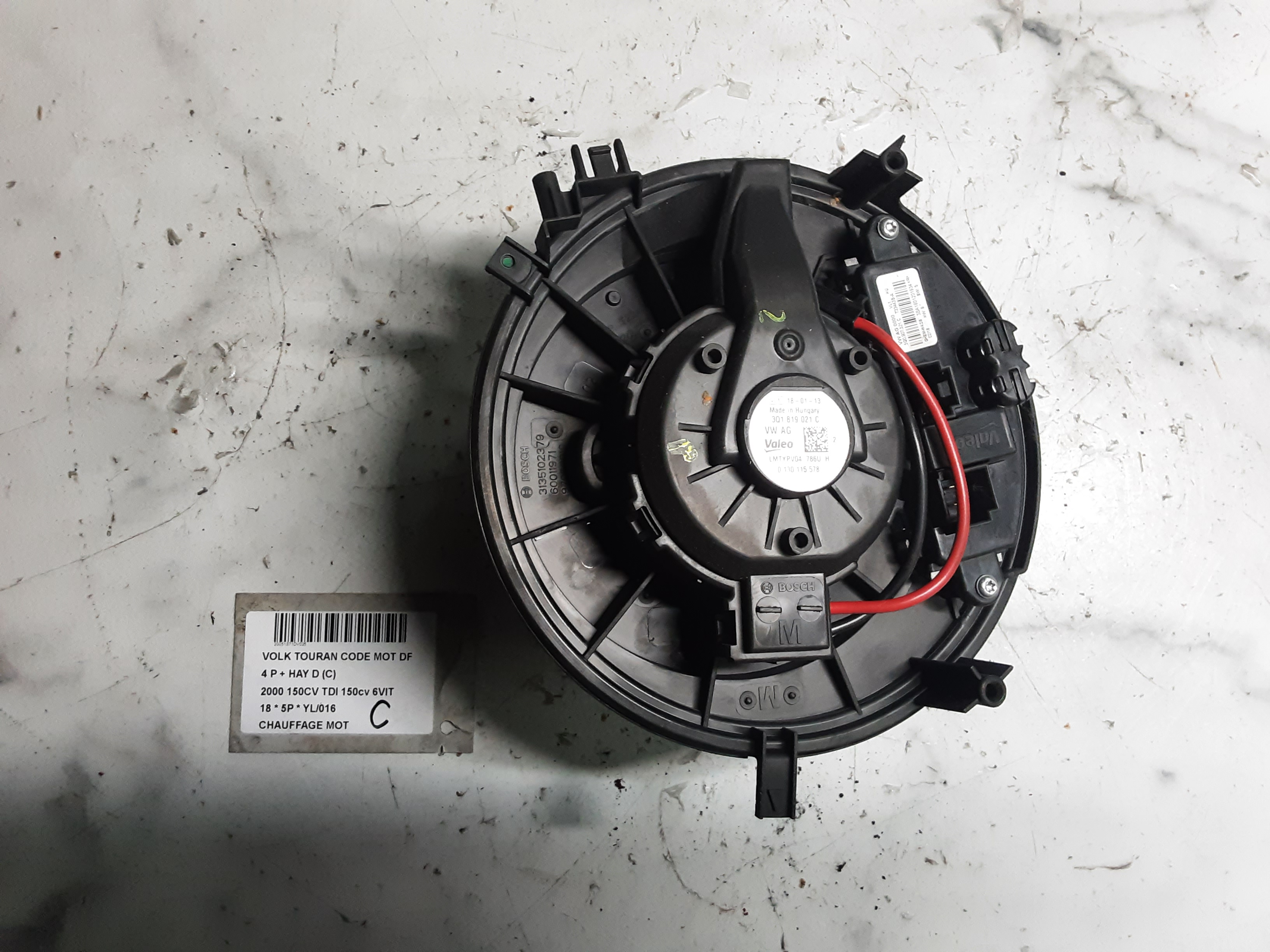 MOT VERWARMING Vw TOURAN 09/15+