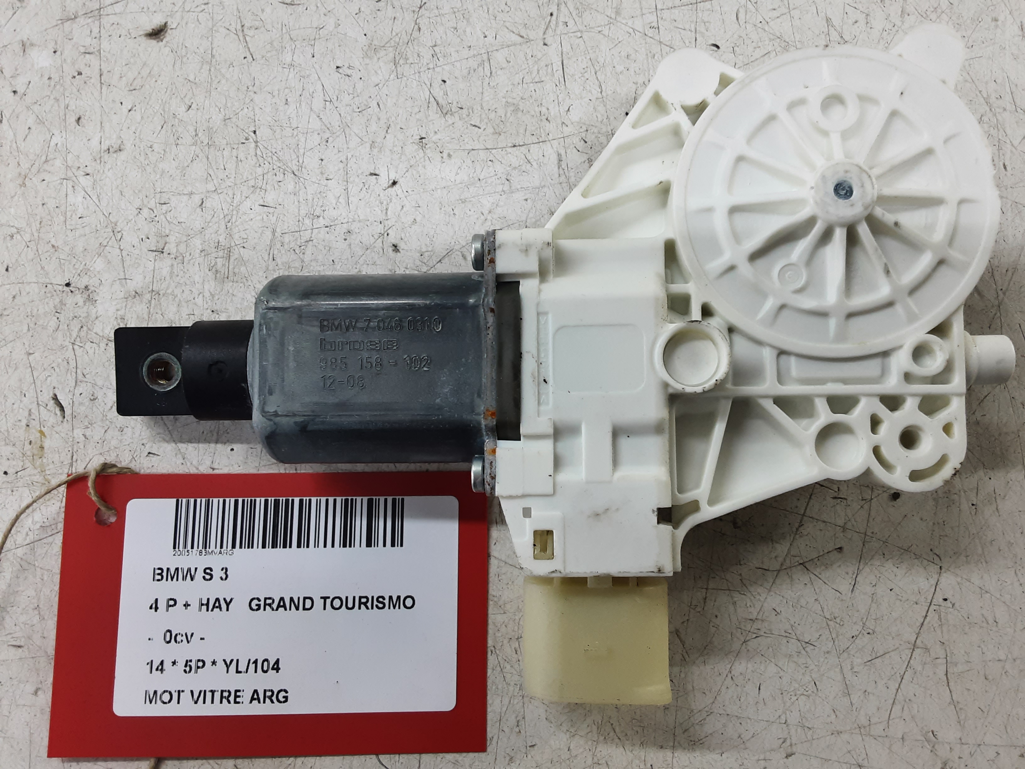 MOTEUR DE VITRE DE PORTE ARRIERE GAUCHE Bmw 3 GT F34 05/13 - 19