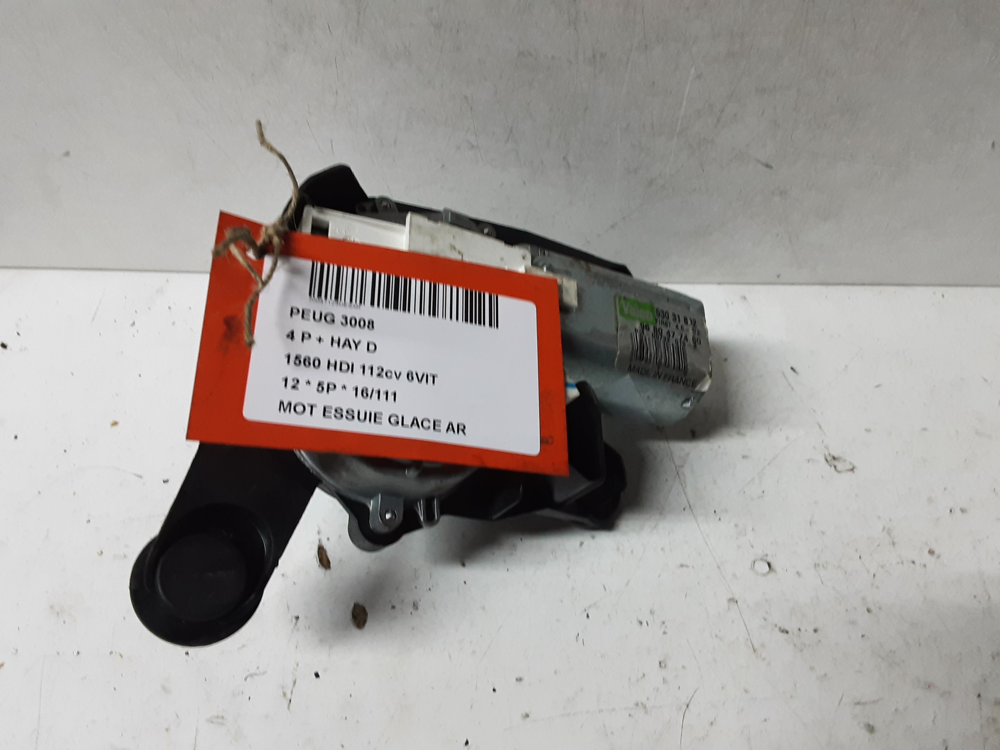 MOTEUR D&#039;ESSUIE-GLACE ARRIERE Peugeot 3008 (1) 6/09 - 16