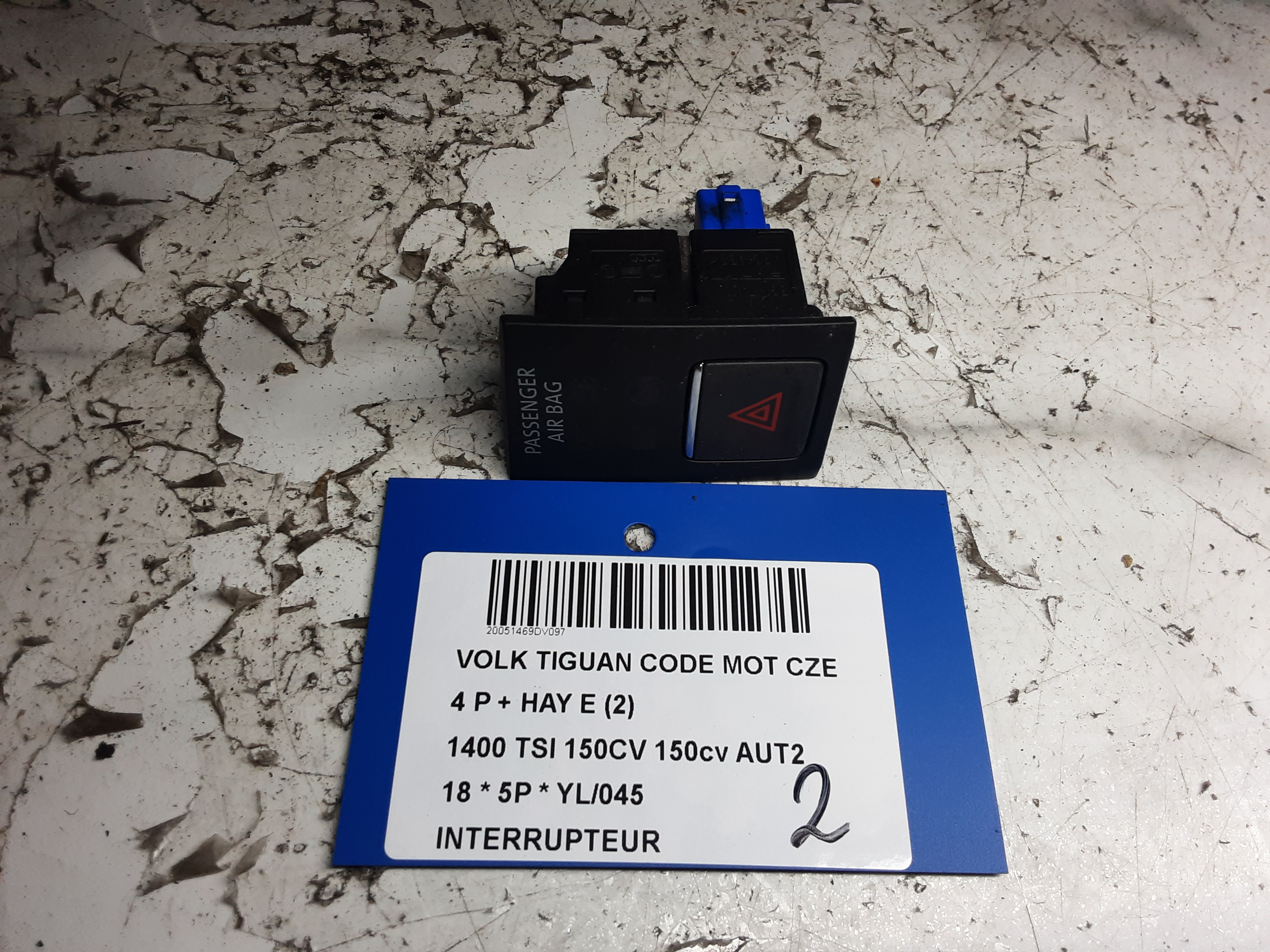 INTERRUPTEUR Vw TIGUAN (3) 02/16- 10/20