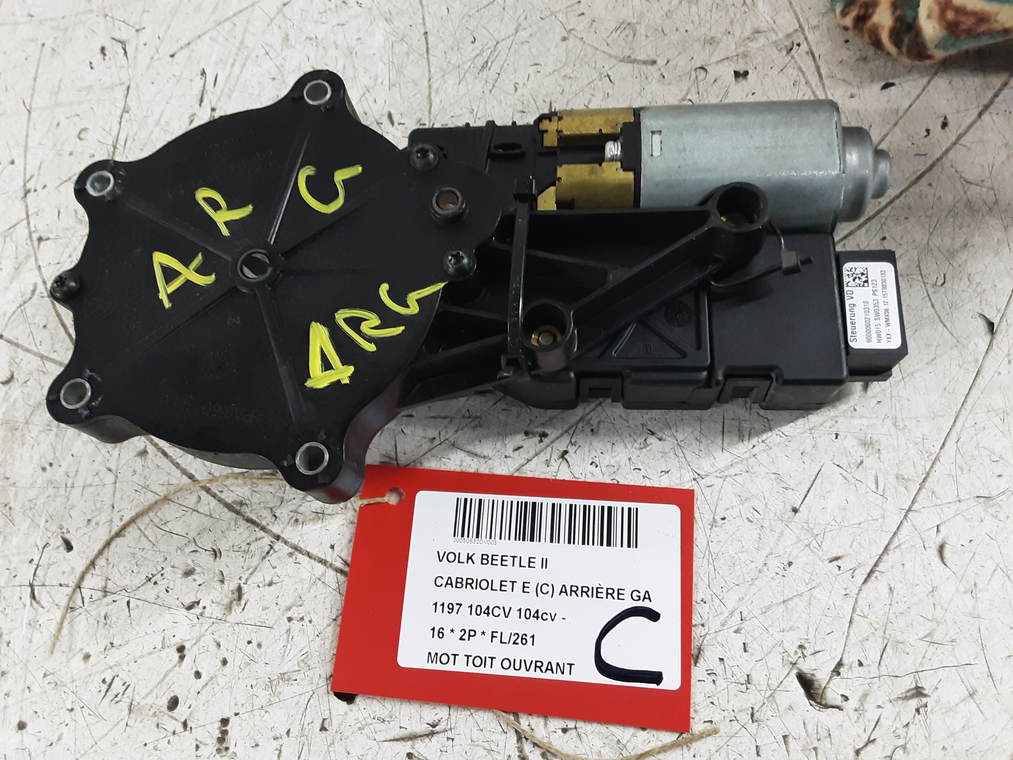 MOTEUR DE TOIT OUVRANT Vw NEW BEETLE 12+
