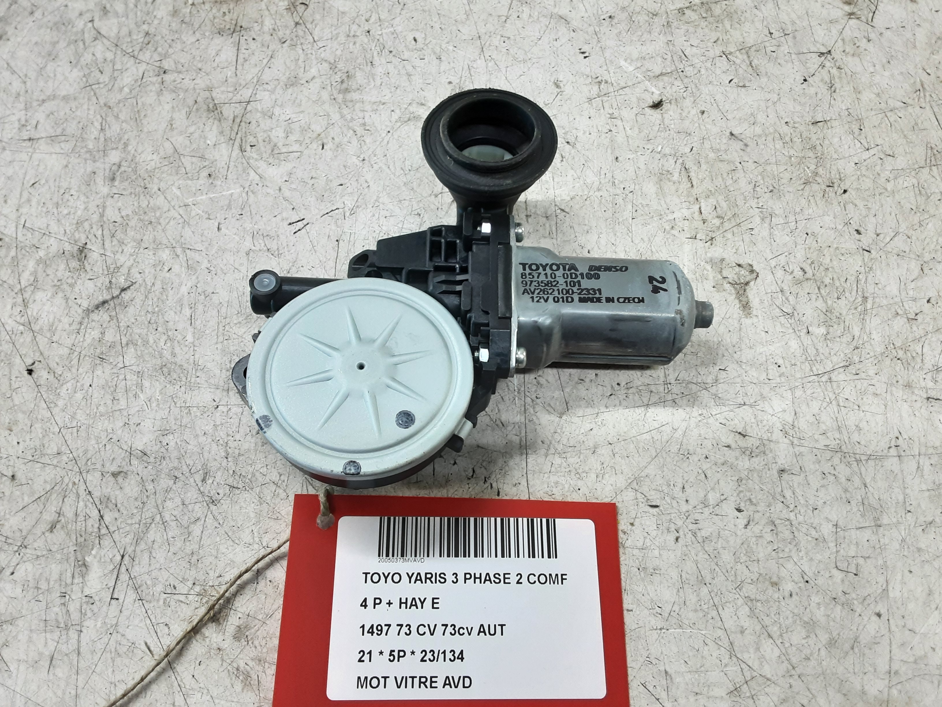 MOTOR RUITMECHANISME VOOR RECHTS