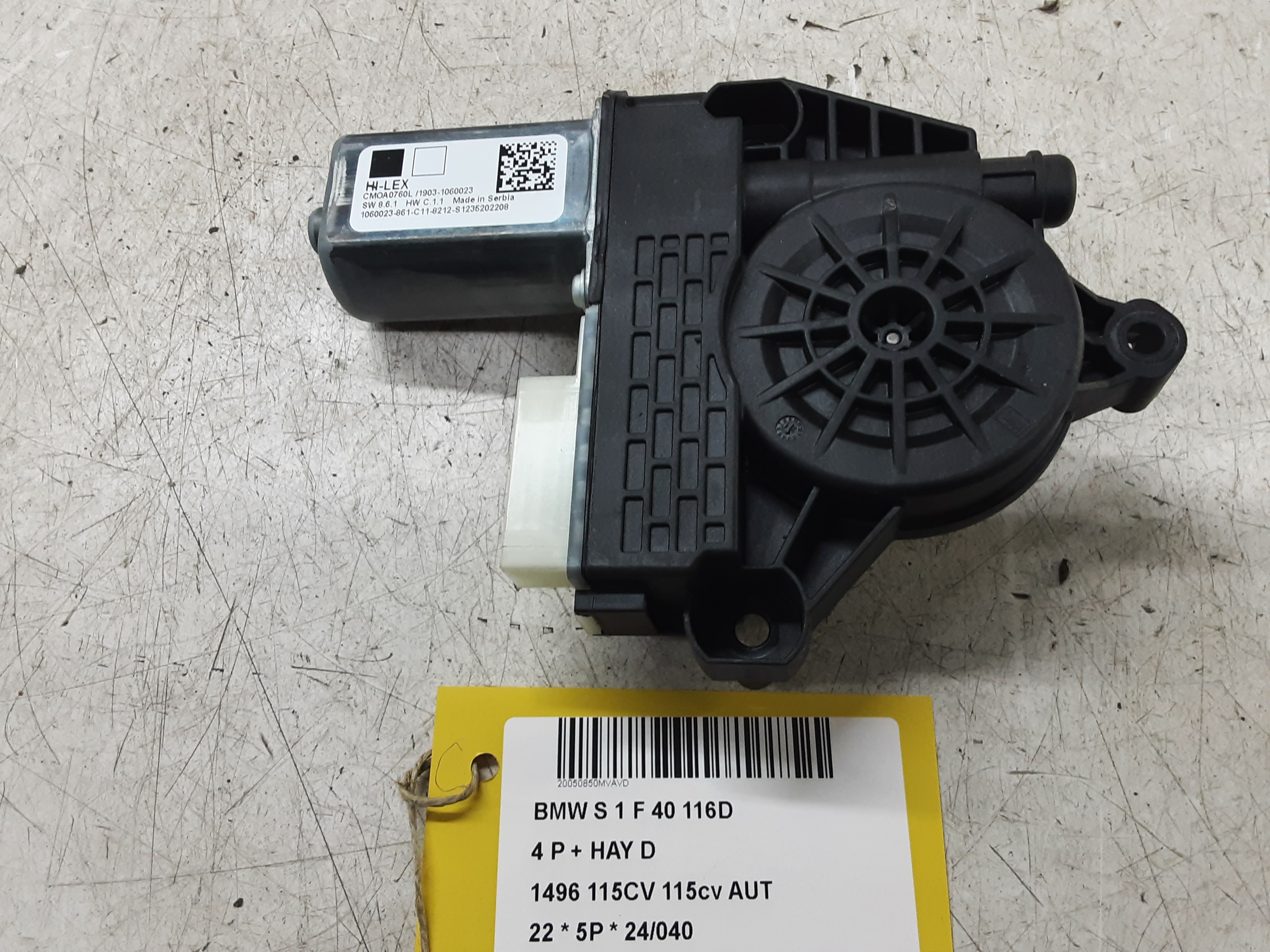 MOTOR RUITMECHANISME VOOR RECHTS