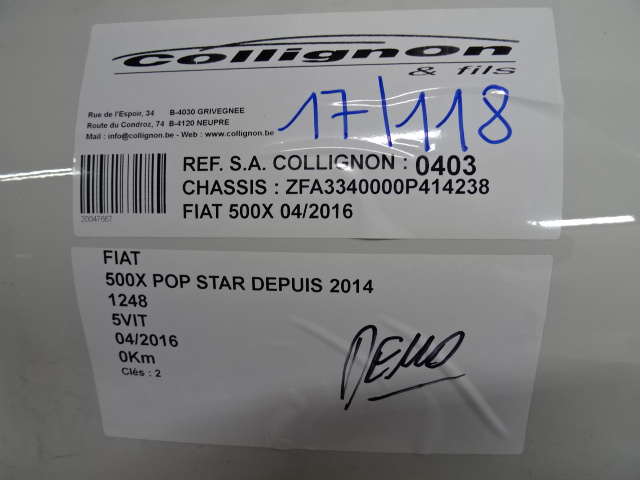 Fiat 500X 9/14 - 8/18 